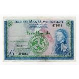 Isle of Man 5 Pounds issued 1961, signed P.H.G. Stallard, serial number 477014 (IMPM M506,