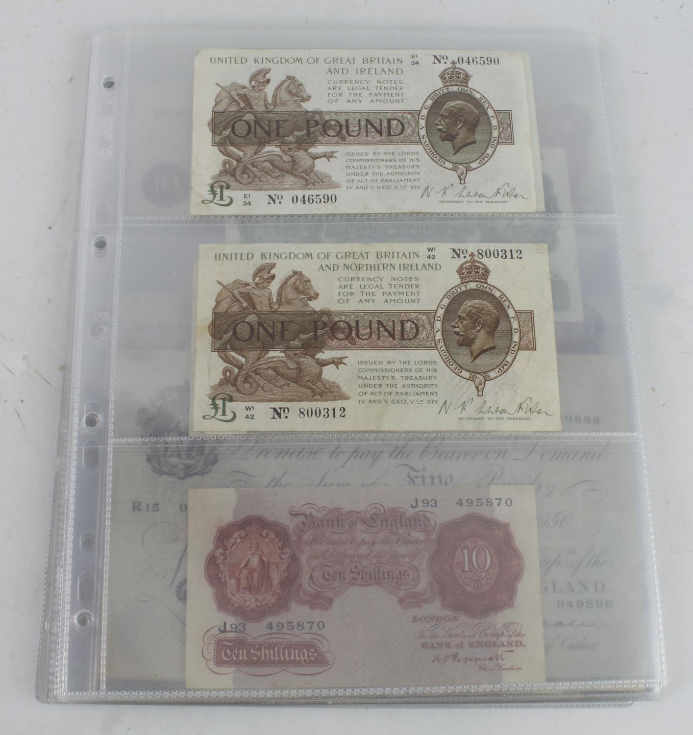 Bank of England & Treasury (54), Warren Fisher 1 Pound x 2, a range of Bank of England notes with