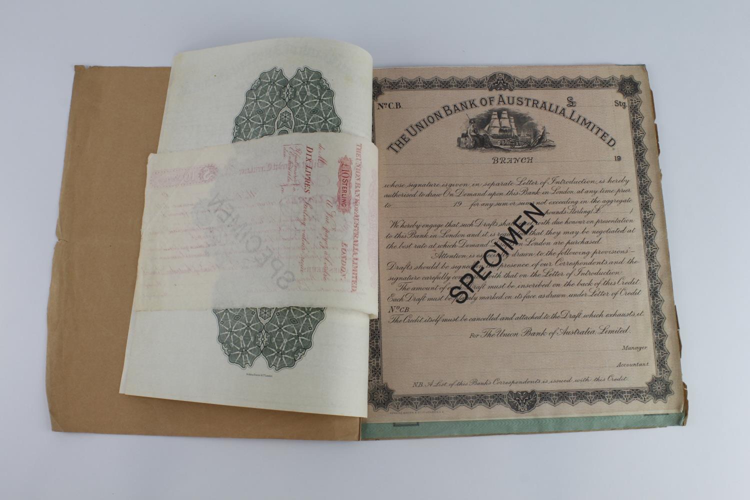 Union Bank of Australia Limited, a Booklet containing SPECIMEN Letters of Credit, Letters of - Image 5 of 11