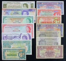 British Commonwealth and Military (14), Saint Helena 50 Pounds and 1 Pound, Belize 2 Dollars 1990,