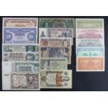 Austria (17), 1 Gulden 1858, 5 Shilling 1945, 10 Shilling (3) 1945, 1946, 1950, 20 Shilling (2)