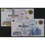 Northern Ireland, Northern Bank Limited (2) 20 Pounds dated 8th October 1999, signed Don Price,