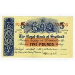 Scotland, Royal Bank of Scotland 5 Pounds dated 1st April 1955, signed Ballantyne & Campbell, serial