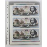 Test/Advertising Notes (29), including an uncut sheet of 3 De La Rue Giori One Pass, De La Rue 5