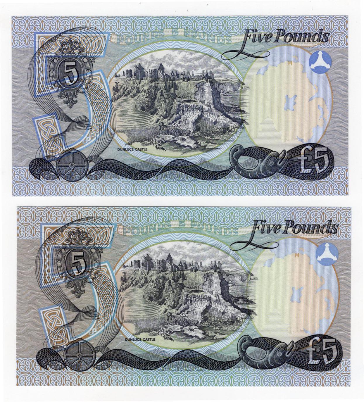 Northern Ireland, Allied Irish Banks (2), 5 Pounds dated 1st January 1987, signed G.B. Scanlon, - Image 2 of 2