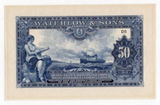 Waterlow & Sons large colour standard, circa 1920's, crisp Uncirculated