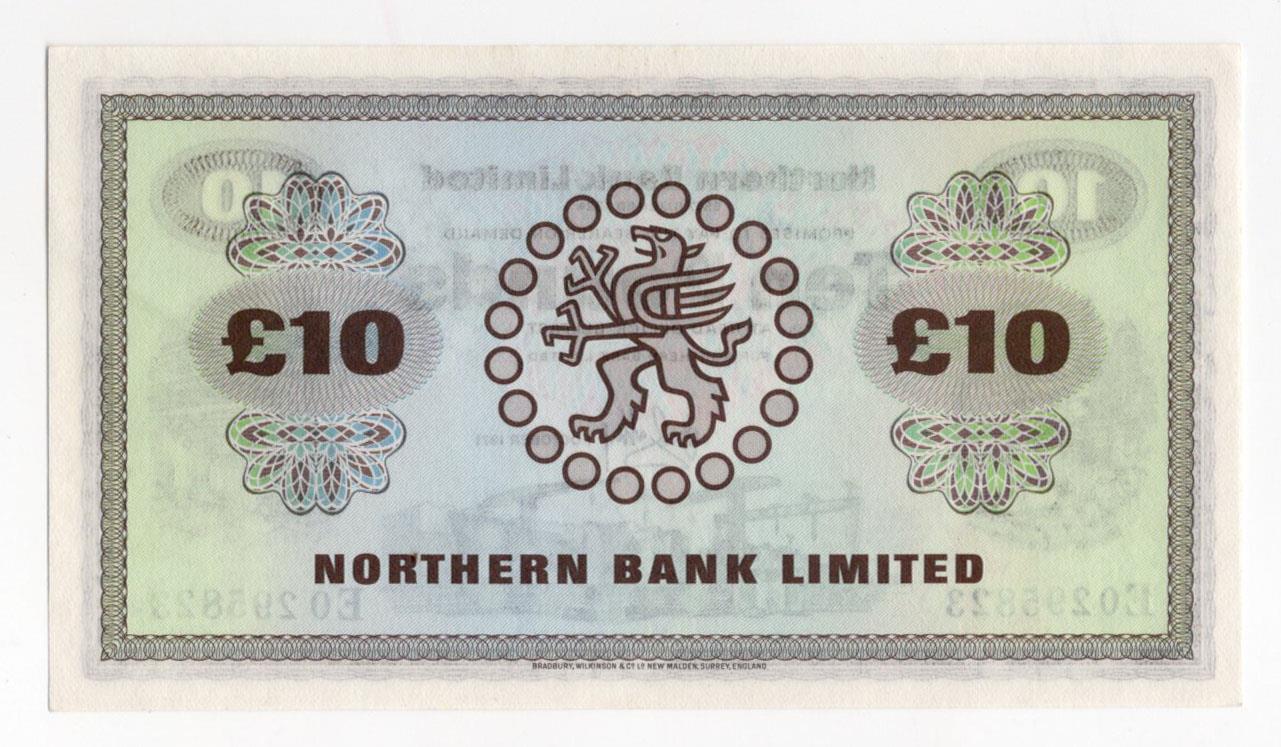 Northern Ireland, Northern Bank Limited 10 Pounds dated 1st October 1971, signed H.M. Gabbey, a - Image 2 of 2