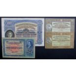 Switzerland (4), 100 Franken dated 1946, 20 Franken dated 1933, 5 Franken (2) dated 1914 and 1951,