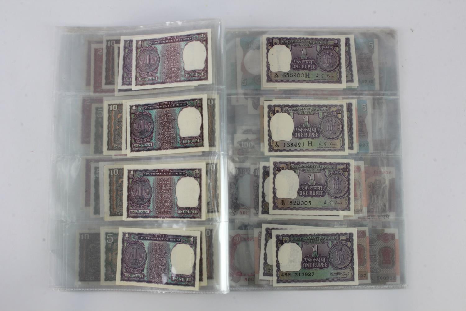 India (80), a high grade group in album pages, 1 Rupee to 100 Rupees 1970's to 1990's, very little - Image 10 of 19