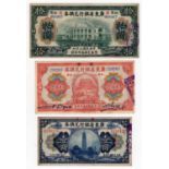 China (3), Provincial Bank of Kwang Tung Province 1 Dollar, 5 Dollars and 10 Dollars dated 1918,