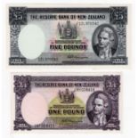 New Zealand (2), 5 Pounds issued 1960 - 1967, later issue with security thread, signed Fleming, LAST