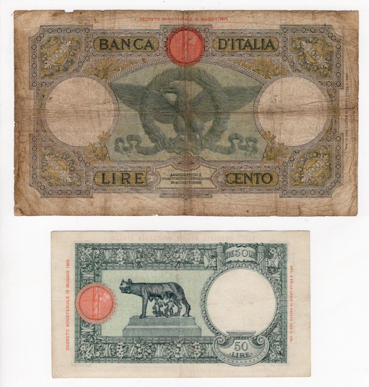 Italian East Africa (2), 100 Lire dated 14th June 1938 - 12th September 1938, signed Azzolini & - Image 2 of 2