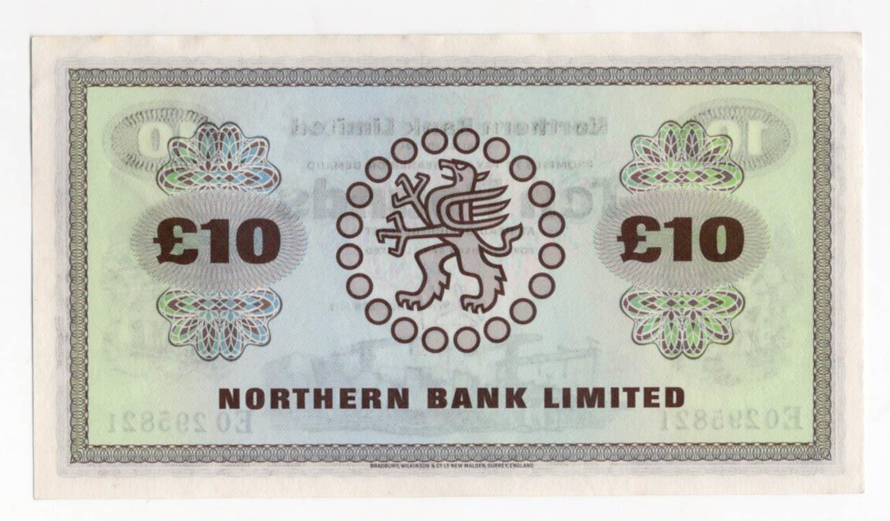 Northern Ireland, Northern Bank Limited 10 Pounds dated 1st October 1971, signed H.M. Gabbey, a - Image 2 of 2