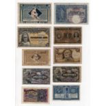 Greece (10), a group of small size notes issued 1885, 1917 and 1918, 50 Lepta, 1 Drachmai and 2