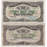 Northern Ireland, Belfast Banking Company Limited (2), 10 Pounds dated 1st January 1943, serial A/