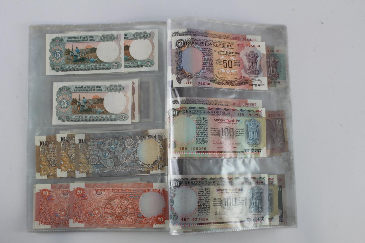 India (80), a high grade group in album pages, 1 Rupee to 100 Rupees 1970's to 1990's, very little - Image 16 of 19