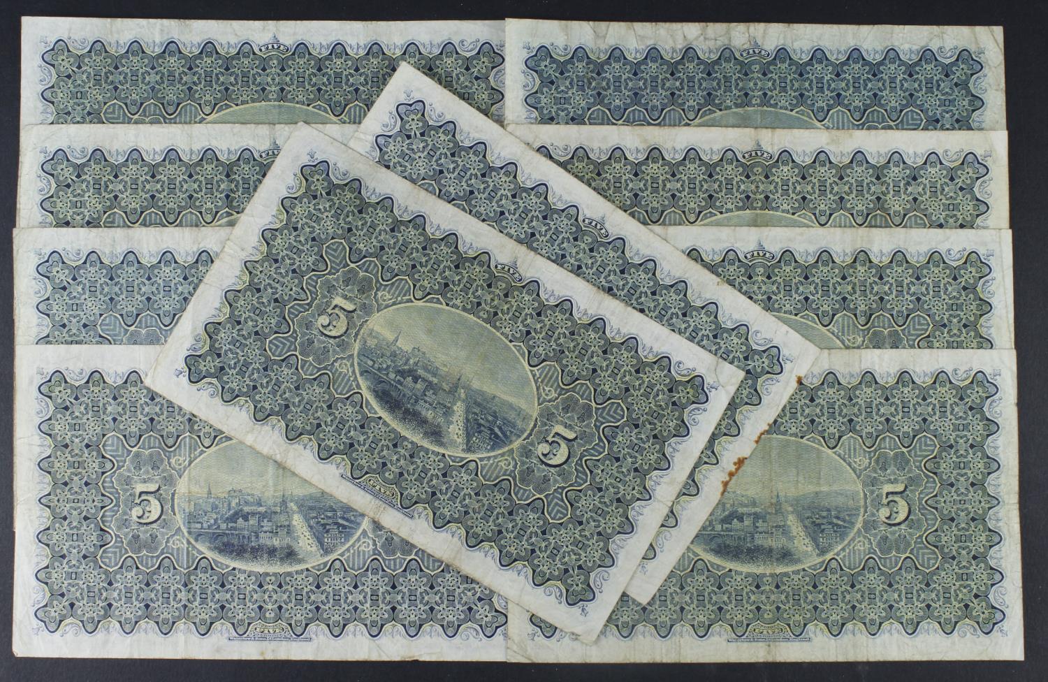 Scotland, National Bank of Scotland 5 Pounds (10), dated 1953, 1949, 1948, 1945 (2), 1943, 1942 (2), - Image 2 of 2