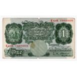 O'Brien 10 Shillings (B273) issued 1955, a very rare '1 MILLION' serial number, serial E64K