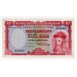Portuguese India 30 Escudos dated 2nd January 1959, serial No. 818167 (BNB B330, Pick41) 1