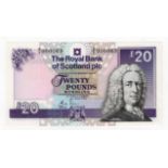 Scotland, Royal Bank of Scotland 20 Pounds dated 27th March 1991, signed C. Winter, a VERY LOW