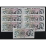 Northern Ireland, Bank of Ireland 1 Pound (7) issued 1980's (1983), a consecutively numbered run