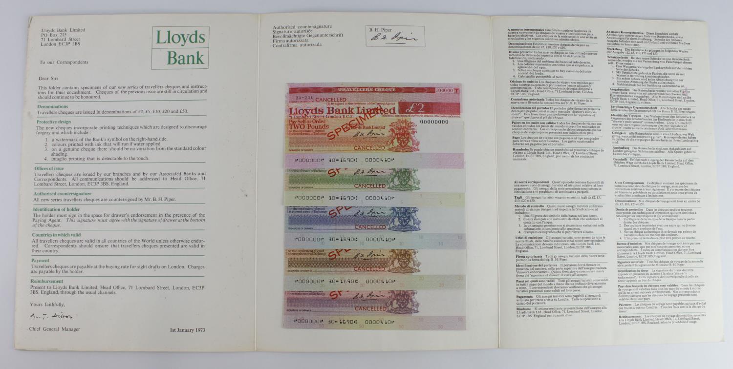 Lloyds Bank Limited SPECIMEN Letters of Credit, Letters of Indication and Travellers Cheques 1950' - Image 2 of 20
