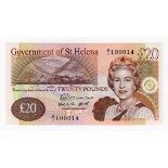 Saint Helena 20 Pounds dated 2004, FIRST RUN with very LOW serial number A/1 100014, the issued