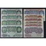 Bank of England Britannia group (10), Peppiatt 10 Shillings (3) pre war issue without security