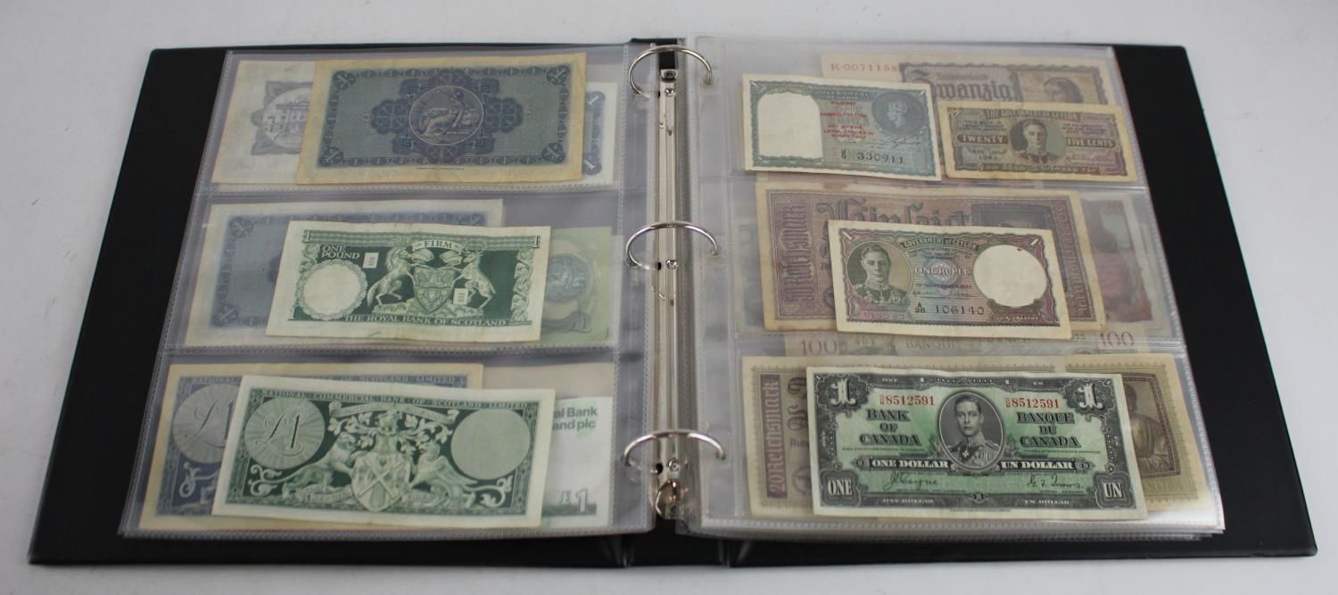 World in album (64), Scotland (15) a good range of 1 Pound notes from various banks, no duplication, - Image 5 of 19
