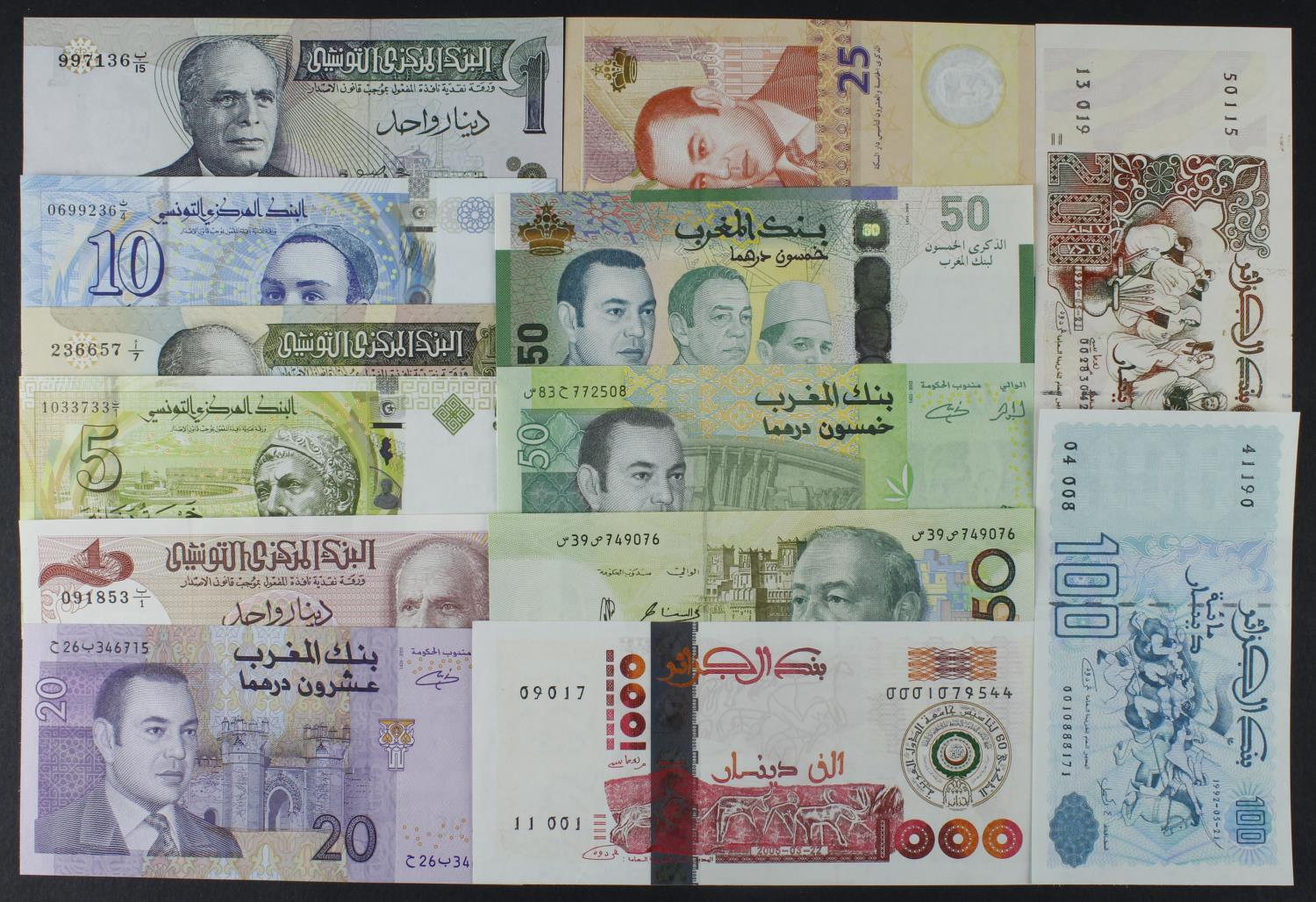 Africa, North Africa group (13), Algeria 1000 Dinars commemorative issue dated 2005, 200 and 100