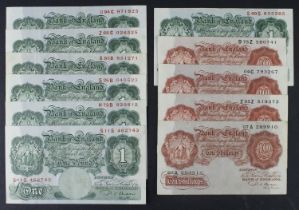 Beale (11), 10 Shillings (4) FIRST series Z05Z, LAST series D75Z, REPLACEMENT note 07A, plus 04C