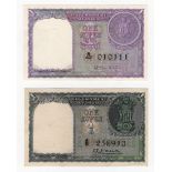 India (2), 1 Rupee issued 1949 signed K.R.K. Menon, serial A/8 256913 (BNB B152a, Pick71a) spindle