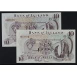 Northern Ireland, Bank of Ireland (2), 10 Pounds issued 1971, signed H.M. Chestnutt, serial