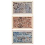 Jersey (3), 6 Pence, 1 Shilling & 2 Shillings issued 1941 - 1942, German Occupation issue during WW2