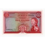 Jersey 5 Pounds issued 1963 signed J. Clennett, serial C399151 (TBB B109b, Pick9b) Uncirculated