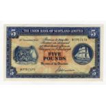 Scotland, Union Bank 5 Pounds dated 3rd November 1952, signed Morrison, serial B 770/170 (PMS UB69a,