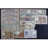 France (16), 5 Francs, 20 Francs and 50 Francs dated 1916, 20 Francs dated 1913, 100 Francs Tresor