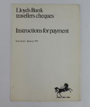 Lloyds Bank Limited SPECIMEN Letters of Credit, Letters of Indication and Travellers Cheques 1950'