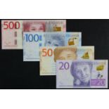 Sweden (4), 500 Kronor issued 2015, serial C441111142 (BNB B158b, Pick73), 100 Kronor issued 2015,