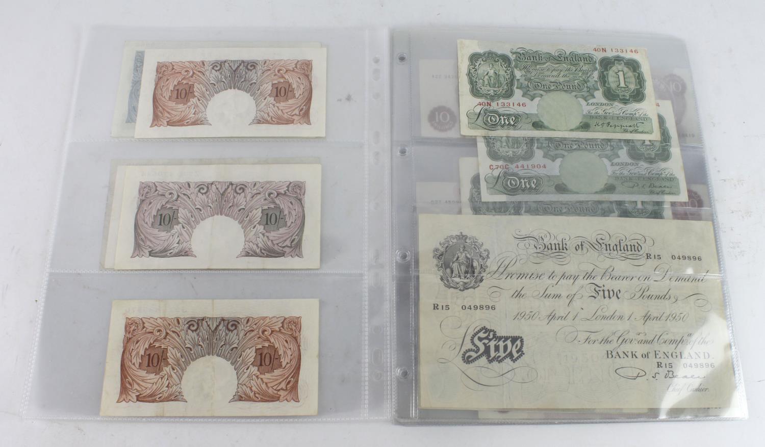 Bank of England & Treasury (54), Warren Fisher 1 Pound x 2, a range of Bank of England notes with - Image 4 of 13