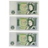 Somerset 1 Pound (B341) issued 1981 (3), a consecutively numbered pair of LAST RUN 'DY21' prefix,