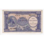 Congo Democratic Republic 1000 Francs dated 15th February 1962, serial CM2389299 (BNB B101a, Pick2a)