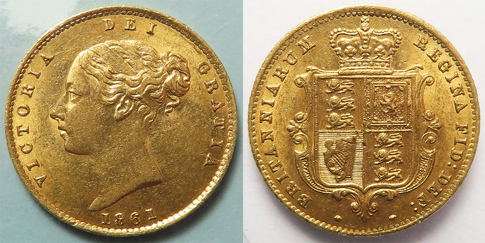 Half Sovereign 1861 GEF/EF