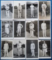 Postcards, Tennis, 12 RP's by Trim all showing Male Tennis Stars, inc. Hopman, Kho, Yamagishi, Bunny