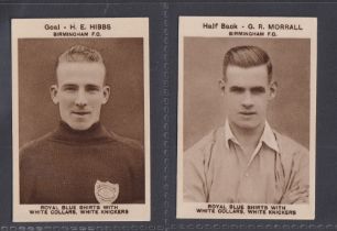 Trade cards, British Chewing Sweets (Oh Boy Gum), Photos of Footballers, Birmingham, two cards, H.E.