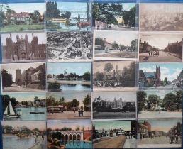 Postcards, London Suburbs approx. 100 cards to include street scenes, villages, churches etc. West