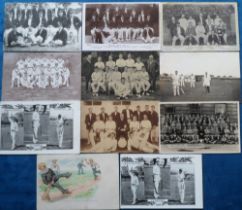 Postcards, Cricket, a selection, inc. Australian Team Group 1905 (RP), 1909 (printed), 1926 with