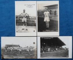 Postcards, Olympics, Paris 1924, four cards, Chariots of Fire, RP Scholz (USA), Harold Abrahams,