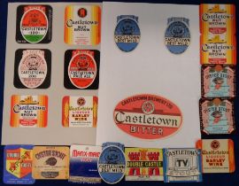 Beer labels, Castletown Brewery Co Ltd, Isle of Man, a mixed selection of 50 labels all relating
