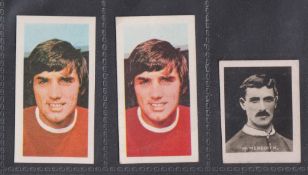 Trade cards, 3 cards, Football, Barratt's, George Best, two cards, Famous Sportsmen, no 38 (vg) &